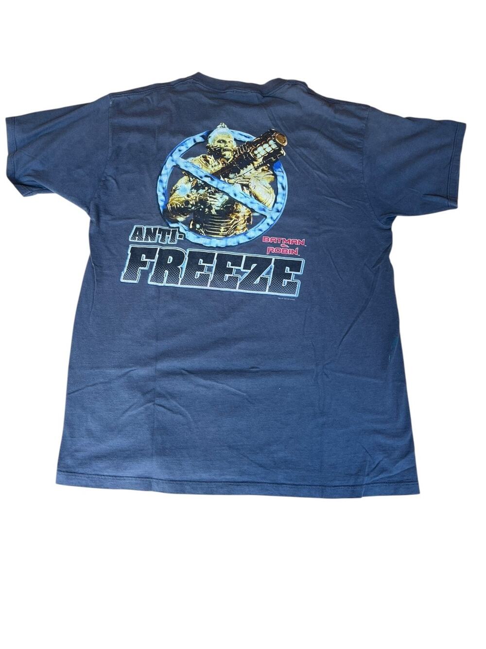 Vintage 1997 DC Comics RARE Anti- Freeze Batman Men's T-Shirt Navy Blue Size XL